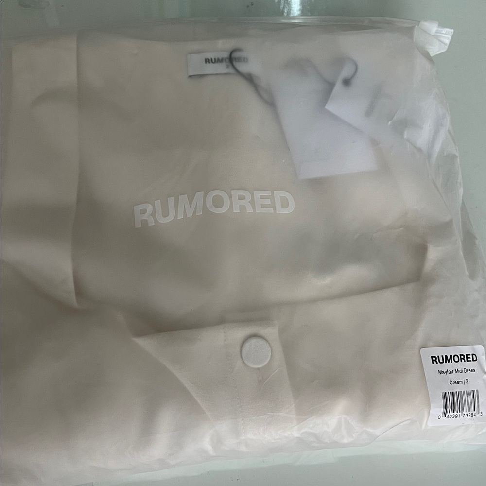 NWT Rumored Mayfair cream Button-Down midi Dress 2 - Picture 3 of 7